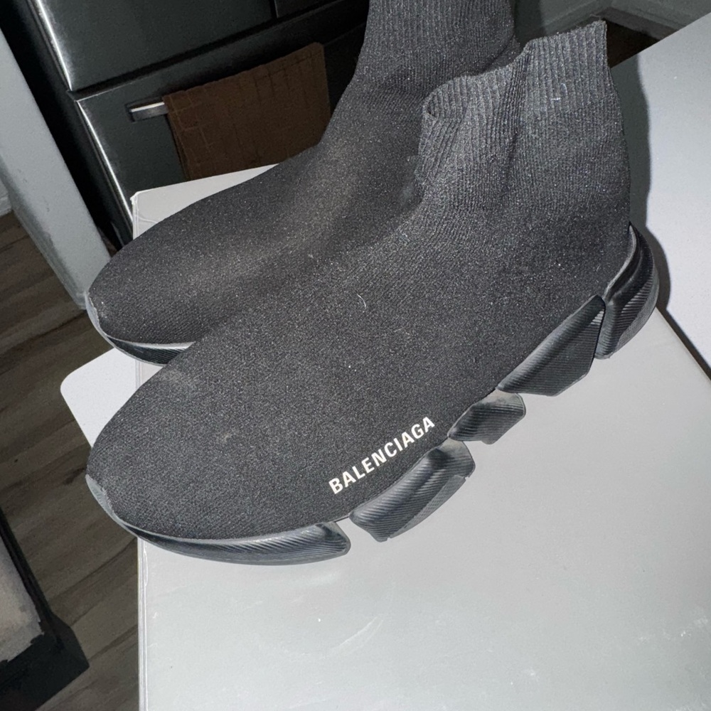 Balenciaga Black Knit Sneakers for Men